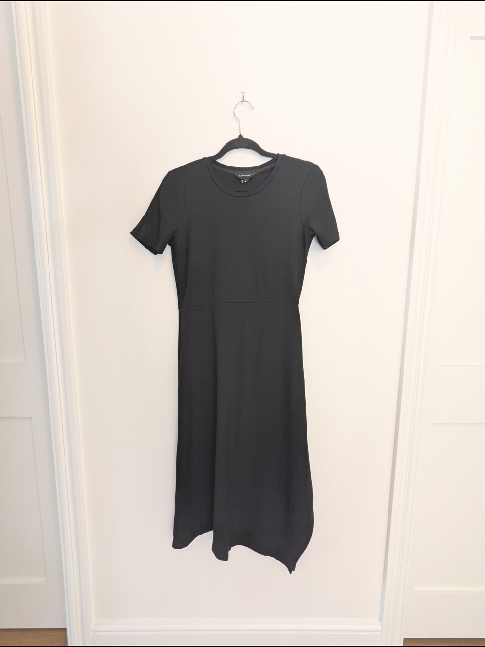 Club Monaco Black Short-Sleeve Midi Dress
